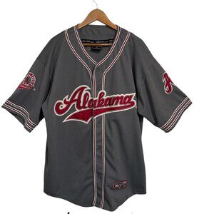 Colosseum Alabama Crimson Tide Baseball Jersey Mens XL Gray Crimson Embroidered